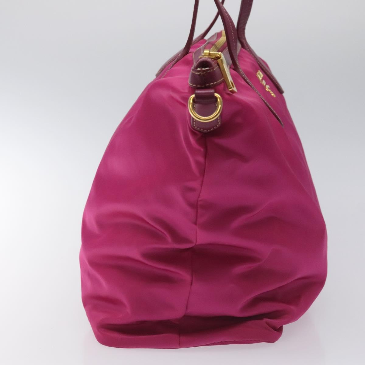PRADA Tote Bag Nylon 2way Pink Gold Auth ki5497V