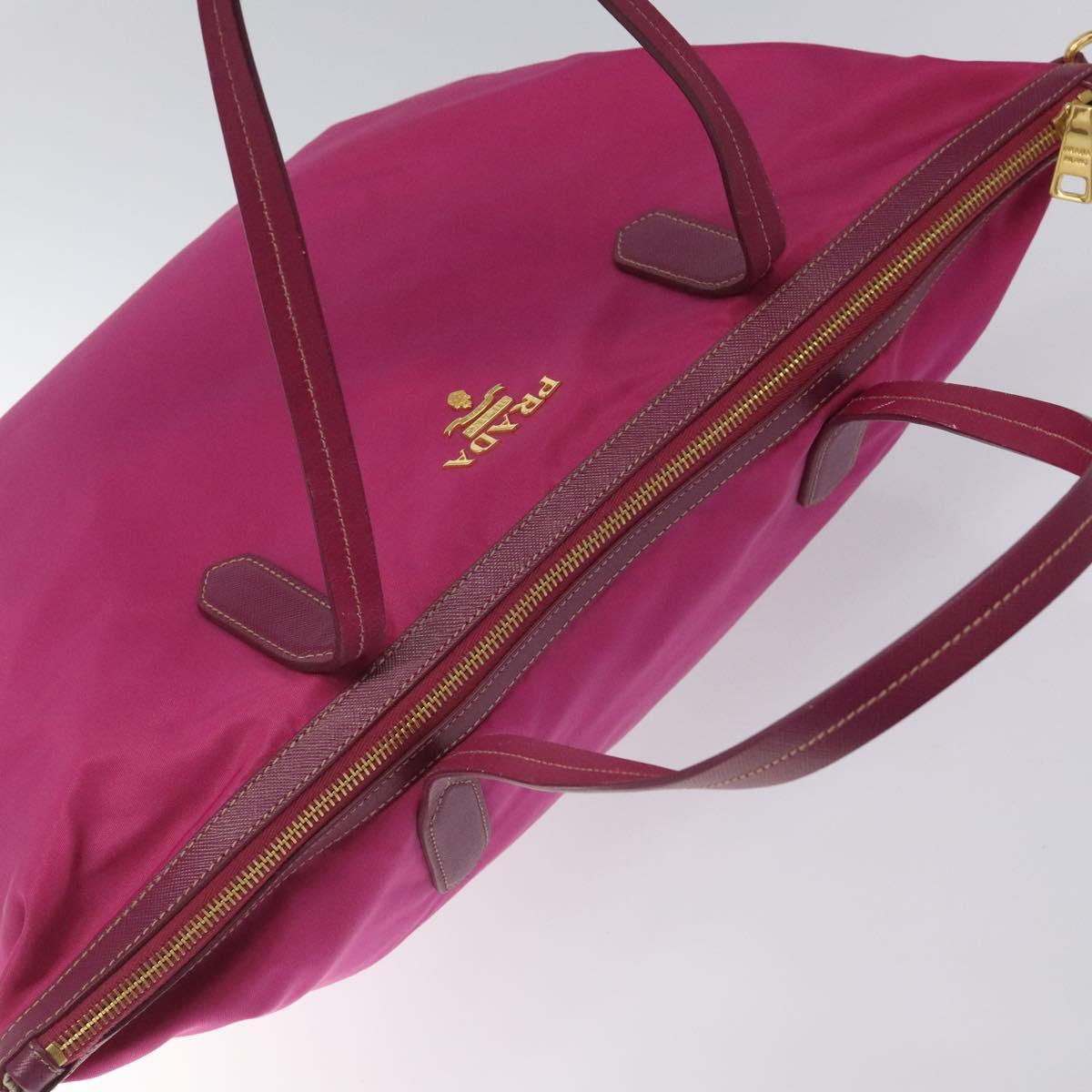 PRADA Tote Bag Nylon 2way Pink Gold Auth ki5497V
