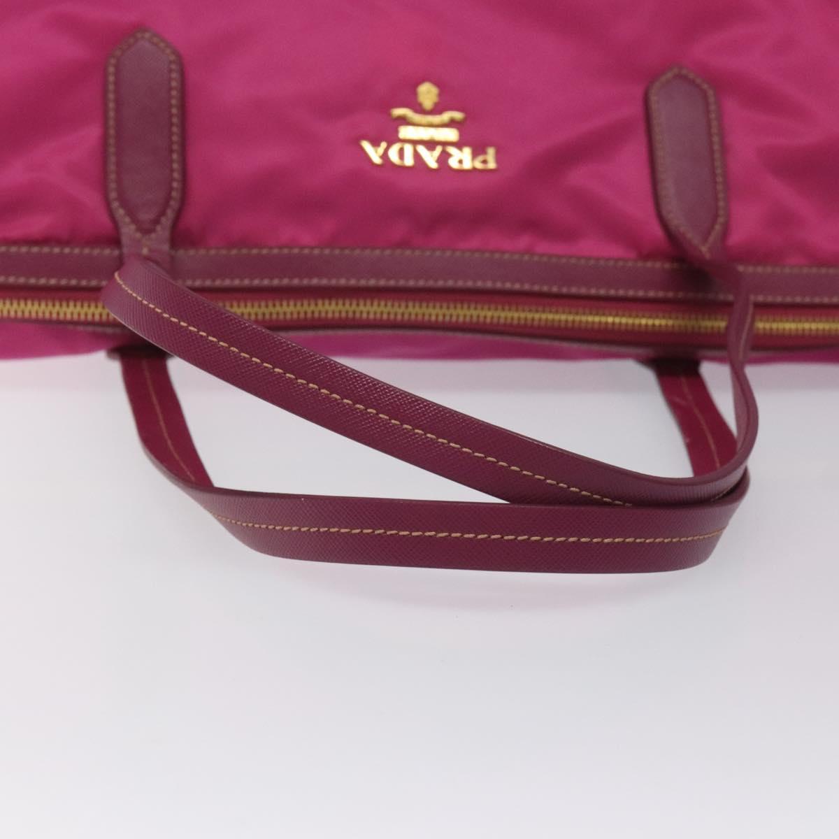 PRADA Tote Bag Nylon 2way Pink Gold Auth ki5497V
