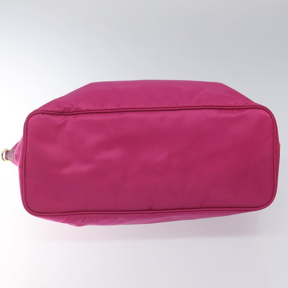 PRADA Tote Bag Nylon 2way Pink Gold Auth ki5497V