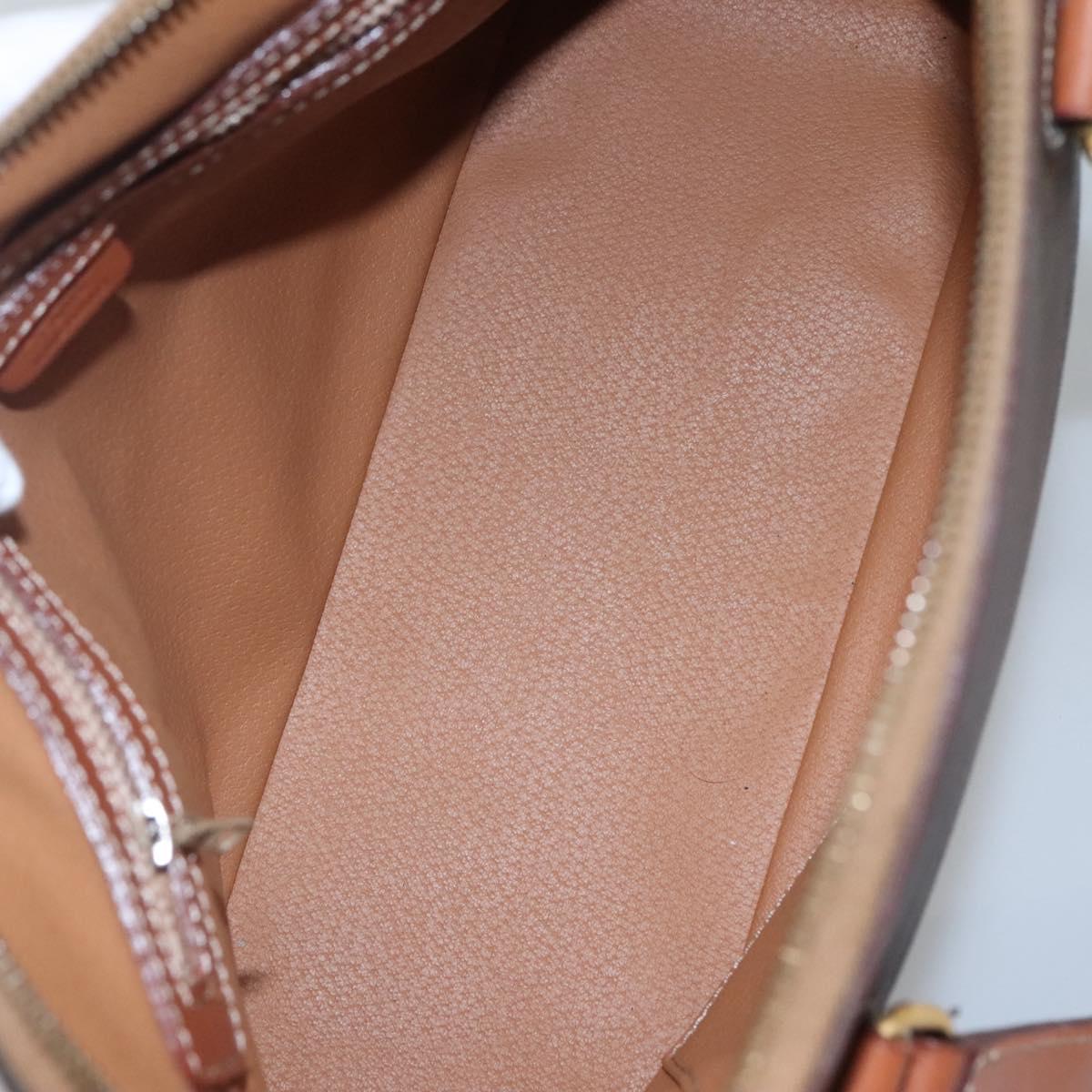 CELINE Macadam Canvas Hand Bag PVC Leather 2way Gold Brown Auth ki5507V