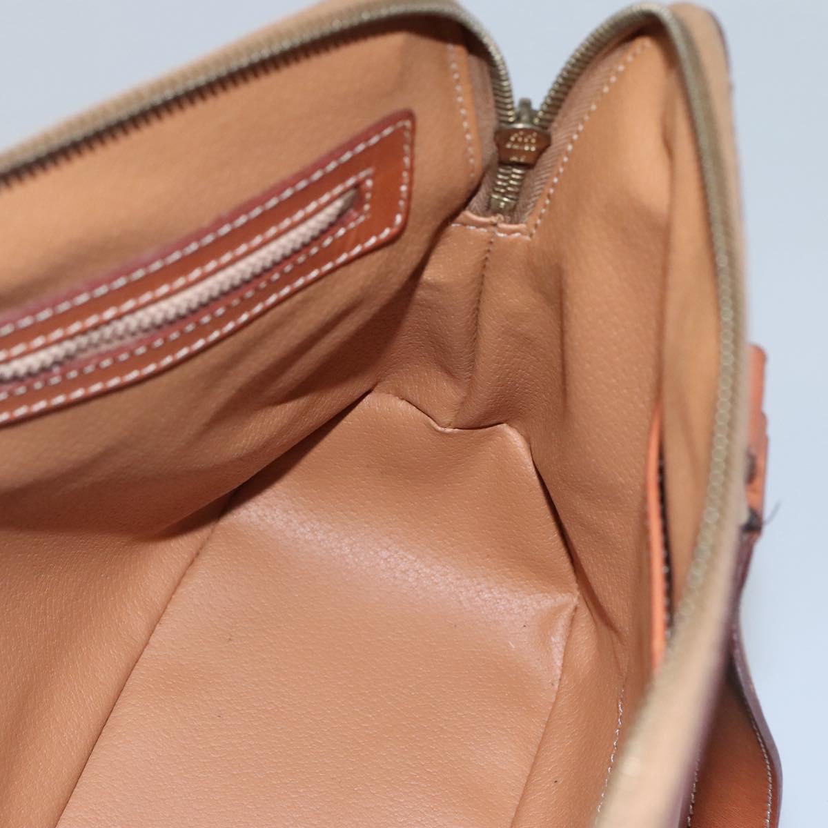 CELINE Macadam Canvas Hand Bag PVC Leather 2way Gold Brown Auth ki5507V