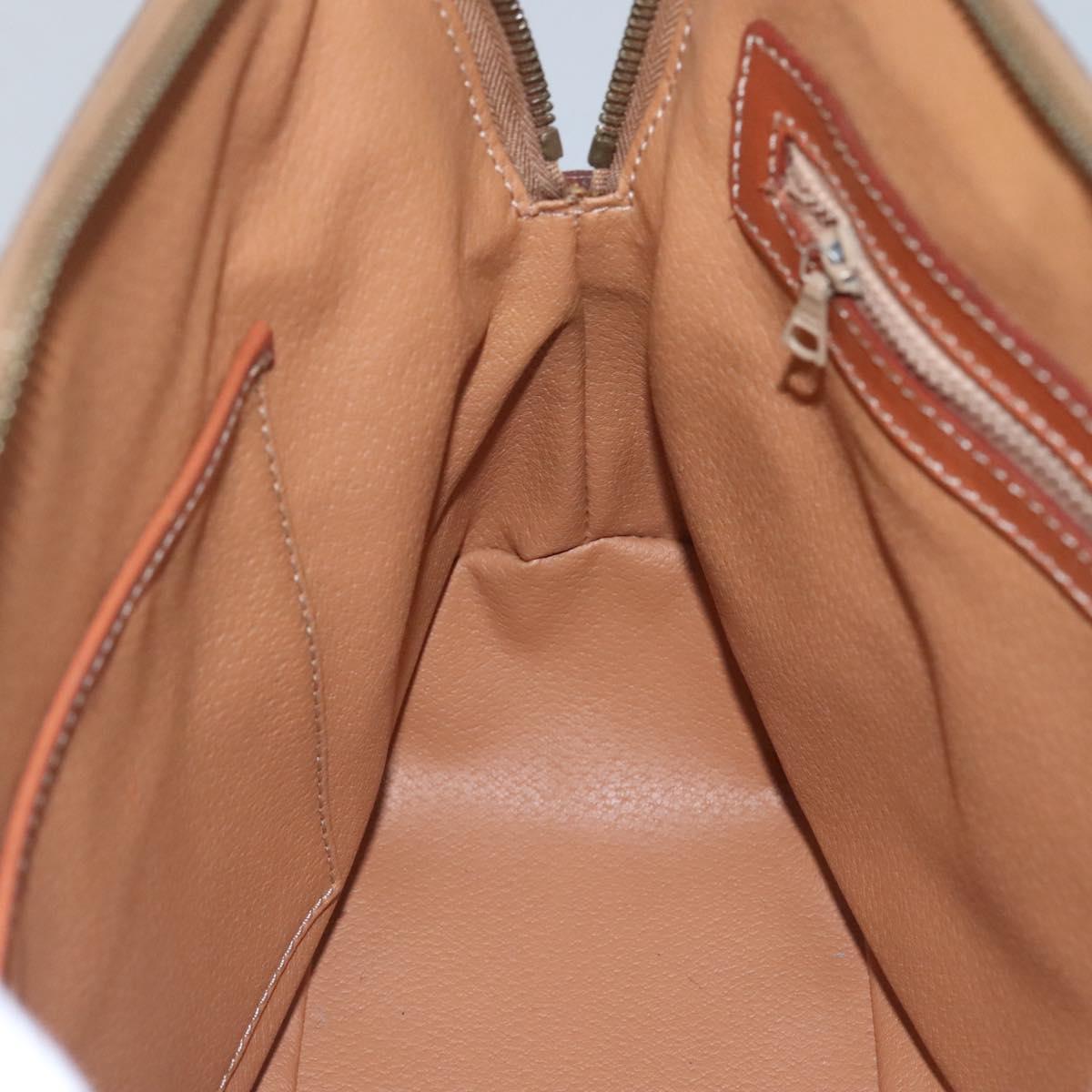 CELINE Macadam Canvas Hand Bag PVC Leather 2way Gold Brown Auth ki5507V