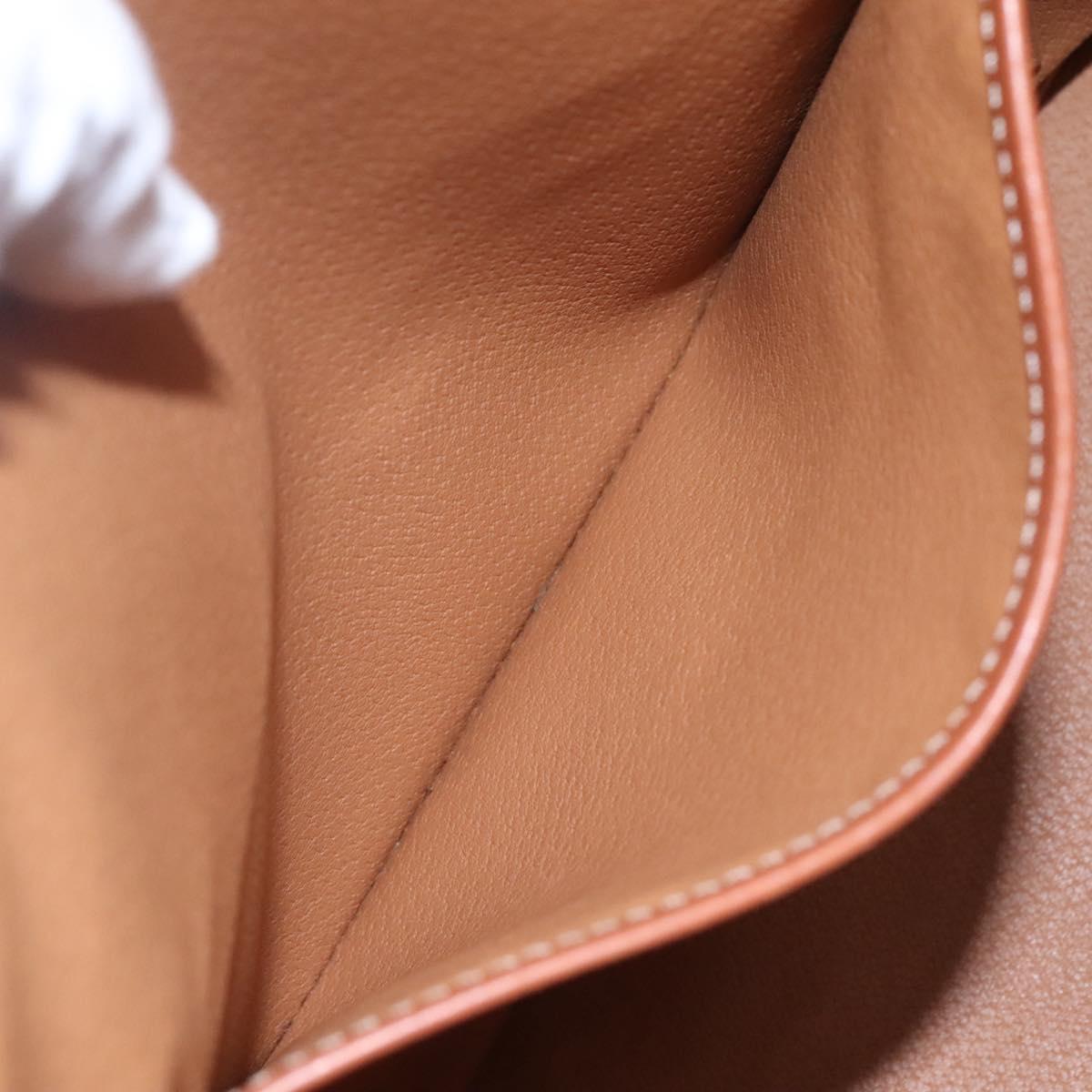 CELINE Macadam Canvas Hand Bag PVC Leather 2way Gold Brown Auth ki5507V