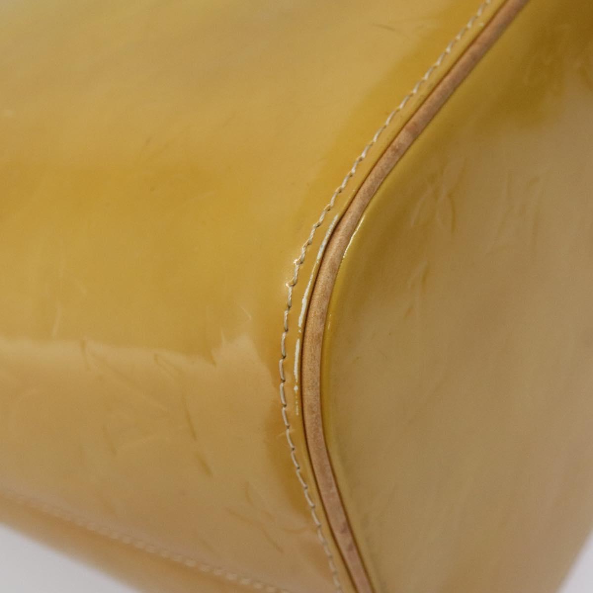 LOUIS VUITTON Monogram Vernis Houston Hand Bag Beige M91004 LV Auth ki5519