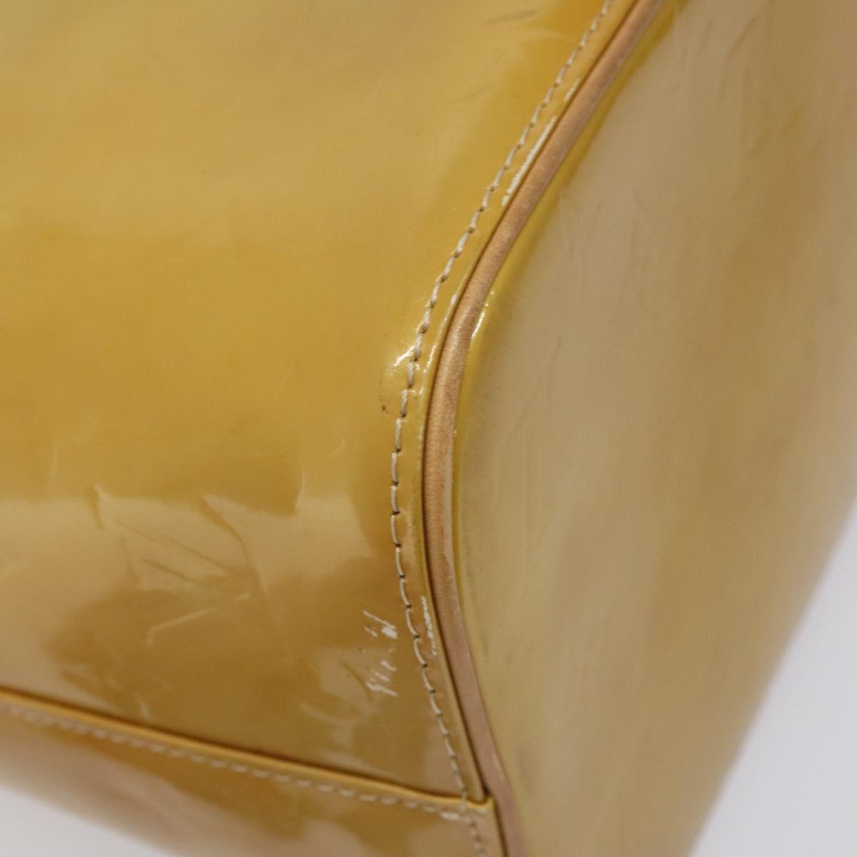 LOUIS VUITTON Monogram Vernis Houston Hand Bag Beige M91004 LV Auth ki5519