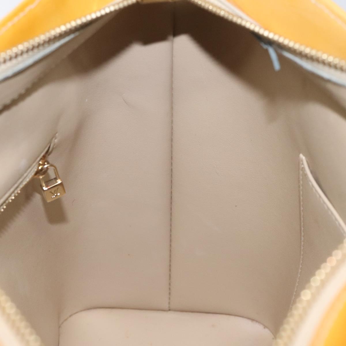 LOUIS VUITTON Monogram Vernis Houston Hand Bag Beige M91004 LV Auth ki5519