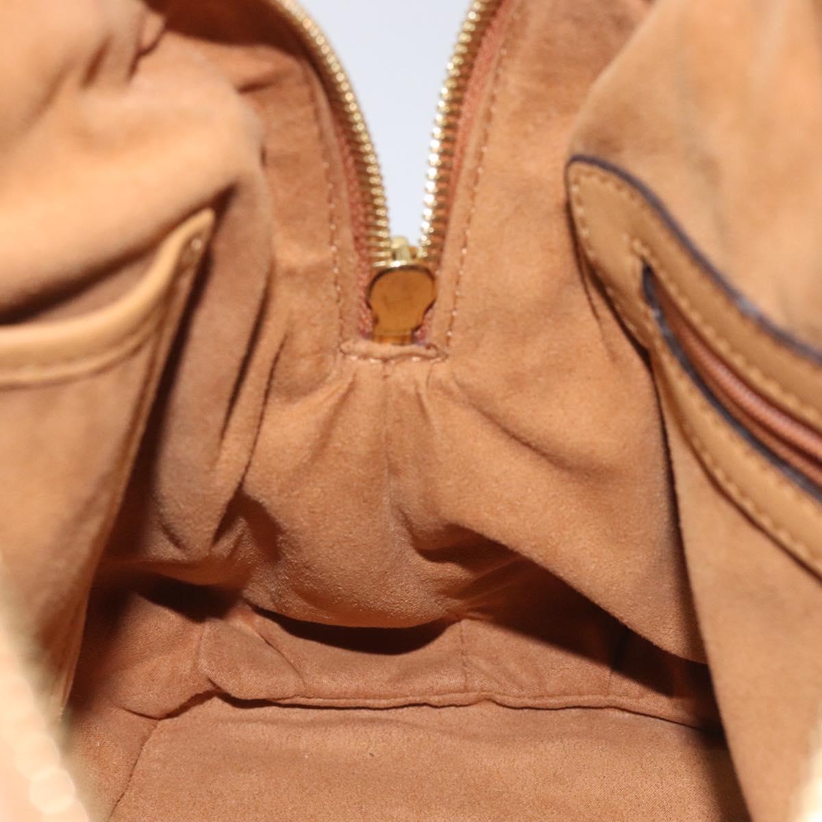 MCM Vicetos Logogram Hand Bag PVC Leather Brown Gold Auth ki5520