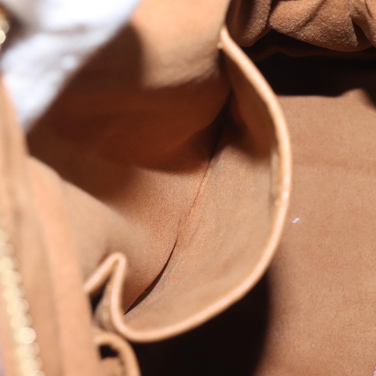 MCM Vicetos Logogram Hand Bag PVC Leather Brown Gold Auth ki5520