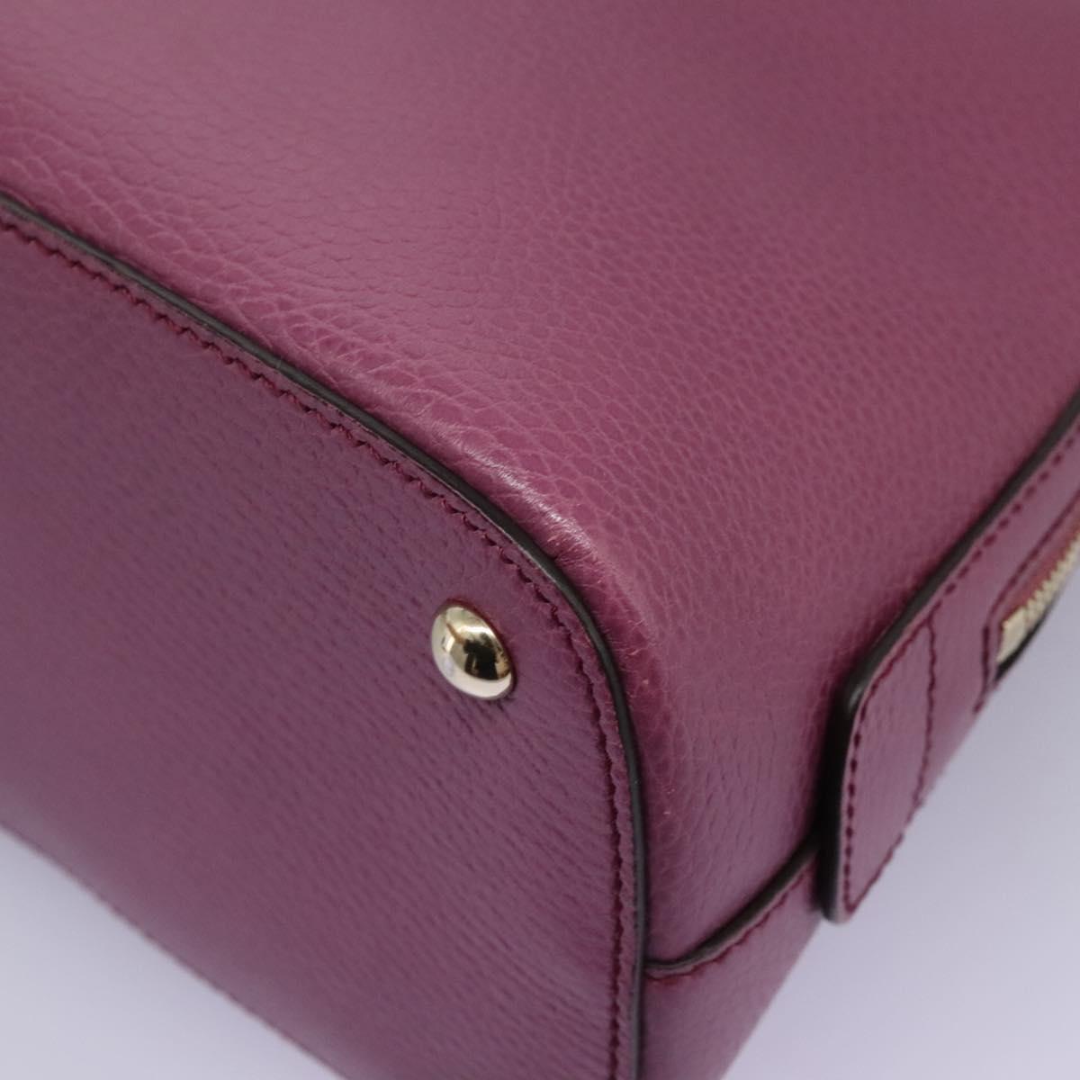 GUCCI Lady Dollar Hand Bag Leather 2way Gold Pink Auth ki5528AV