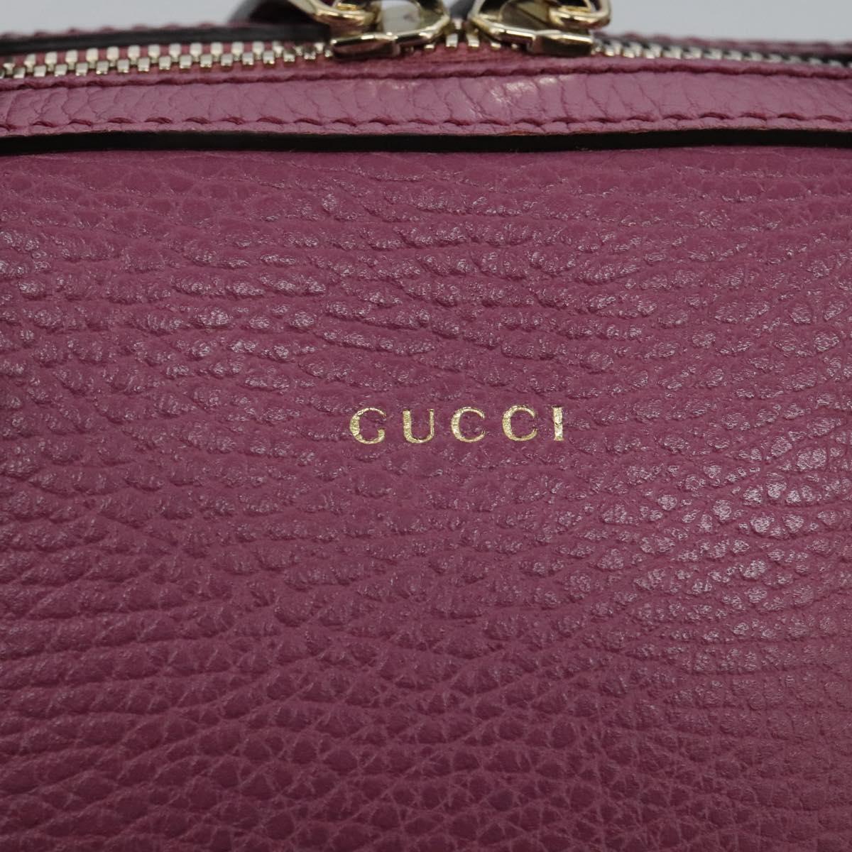 GUCCI Lady Dollar Hand Bag Leather 2way Gold Pink Auth ki5528AV