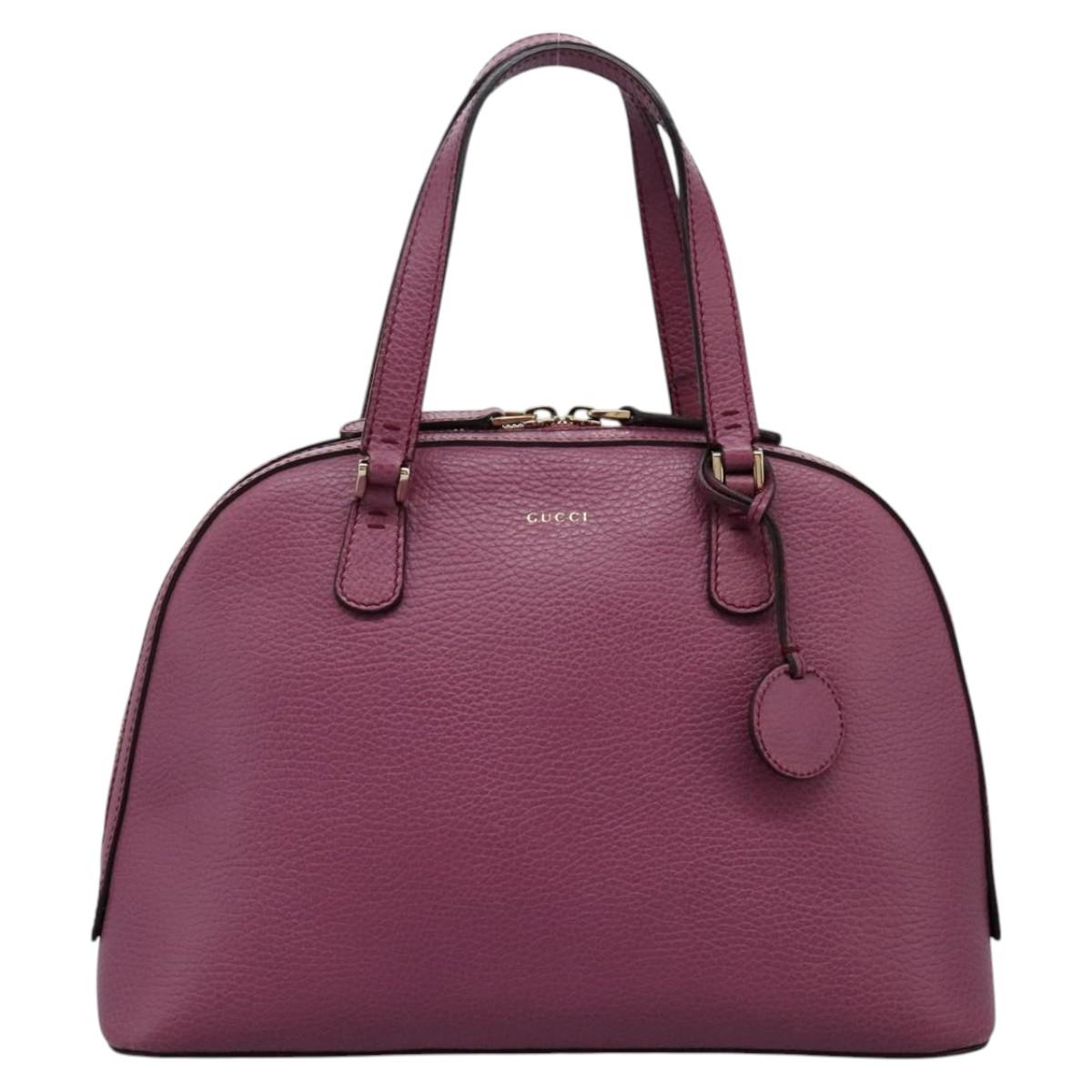 GUCCI Lady Dollar Hand Bag Leather 2way Gold Pink Auth ki5528AV