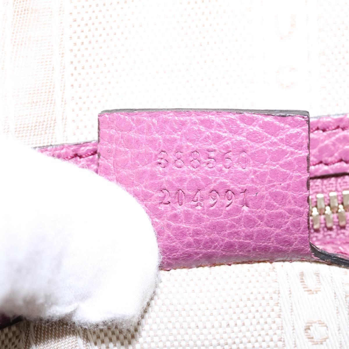 GUCCI Lady Dollar Hand Bag Leather 2way Gold Pink Auth ki5528AV