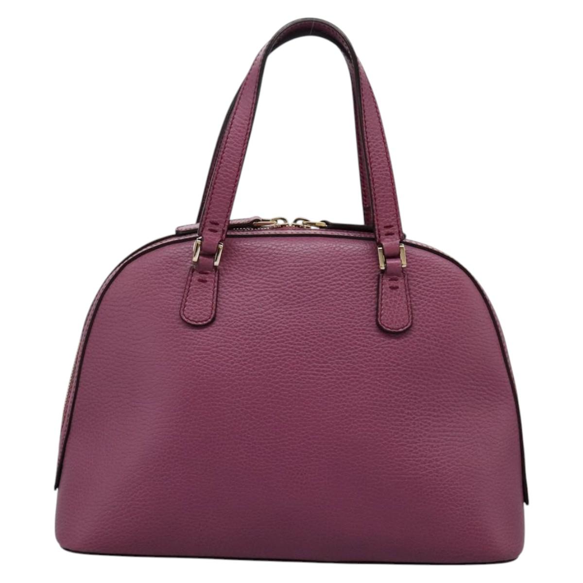 GUCCI Lady Dollar Hand Bag Leather 2way Gold Pink Auth ki5528AV