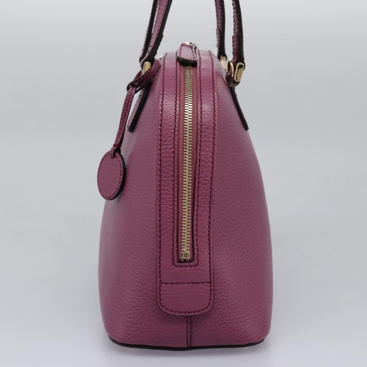 GUCCI Lady Dollar Hand Bag Leather 2way Gold Pink Auth ki5528AV