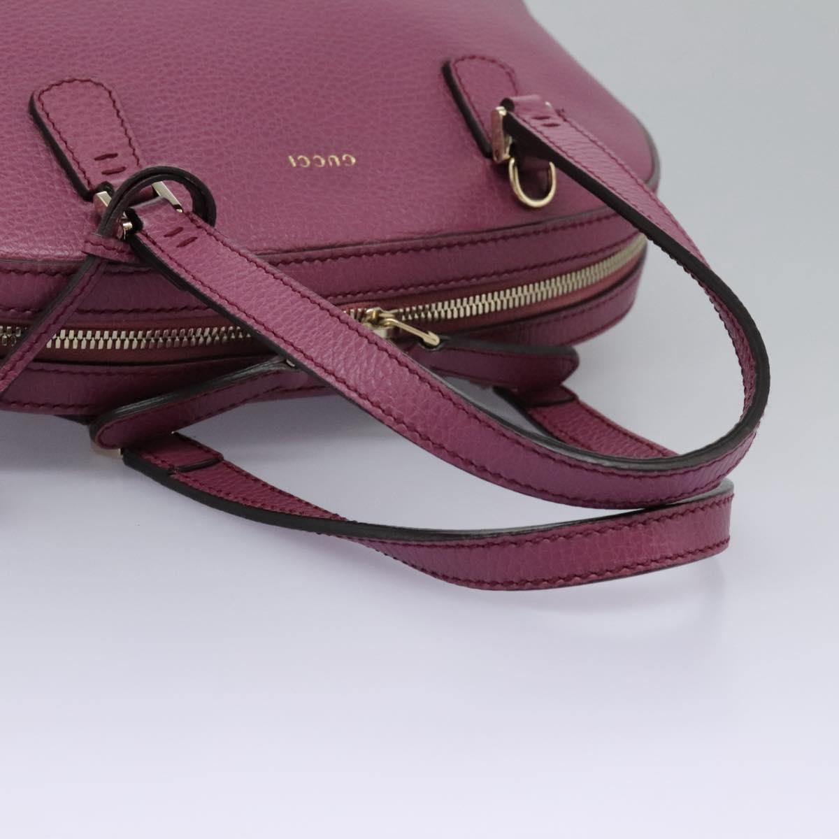 GUCCI Lady Dollar Hand Bag Leather 2way Gold Pink Auth ki5528AV