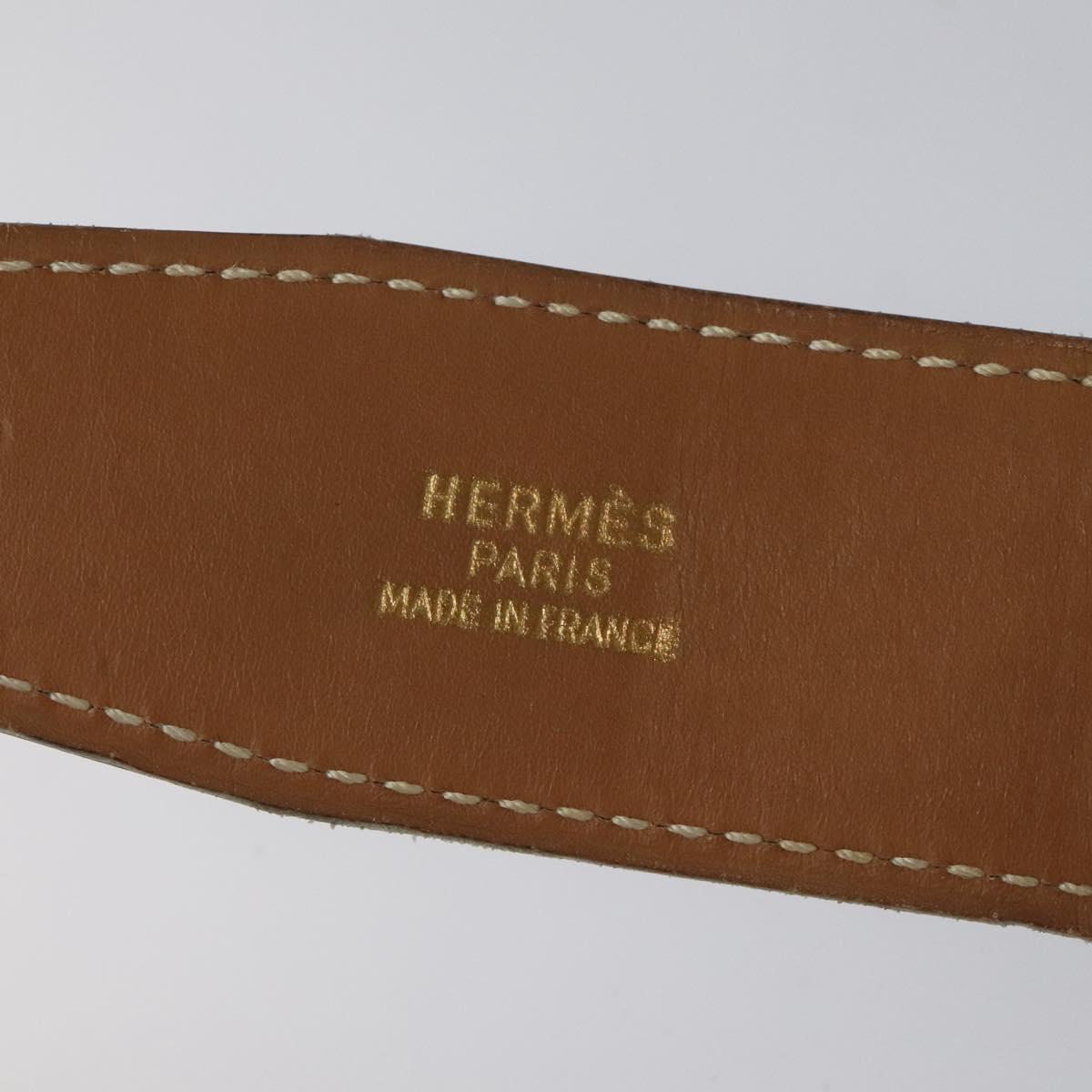 HERMES Twotone Constance H Belt Leather 31.1"" Black Auth ki5531