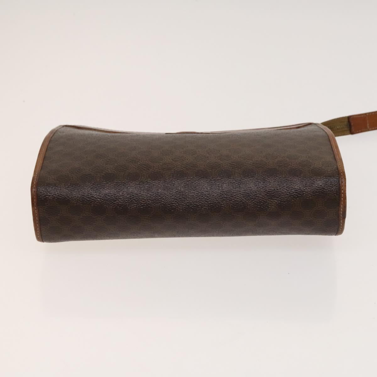 CELINE Macadam Canvas hand Clutch Bag PVC Leather 5Set Brown Beige Auth ki5555