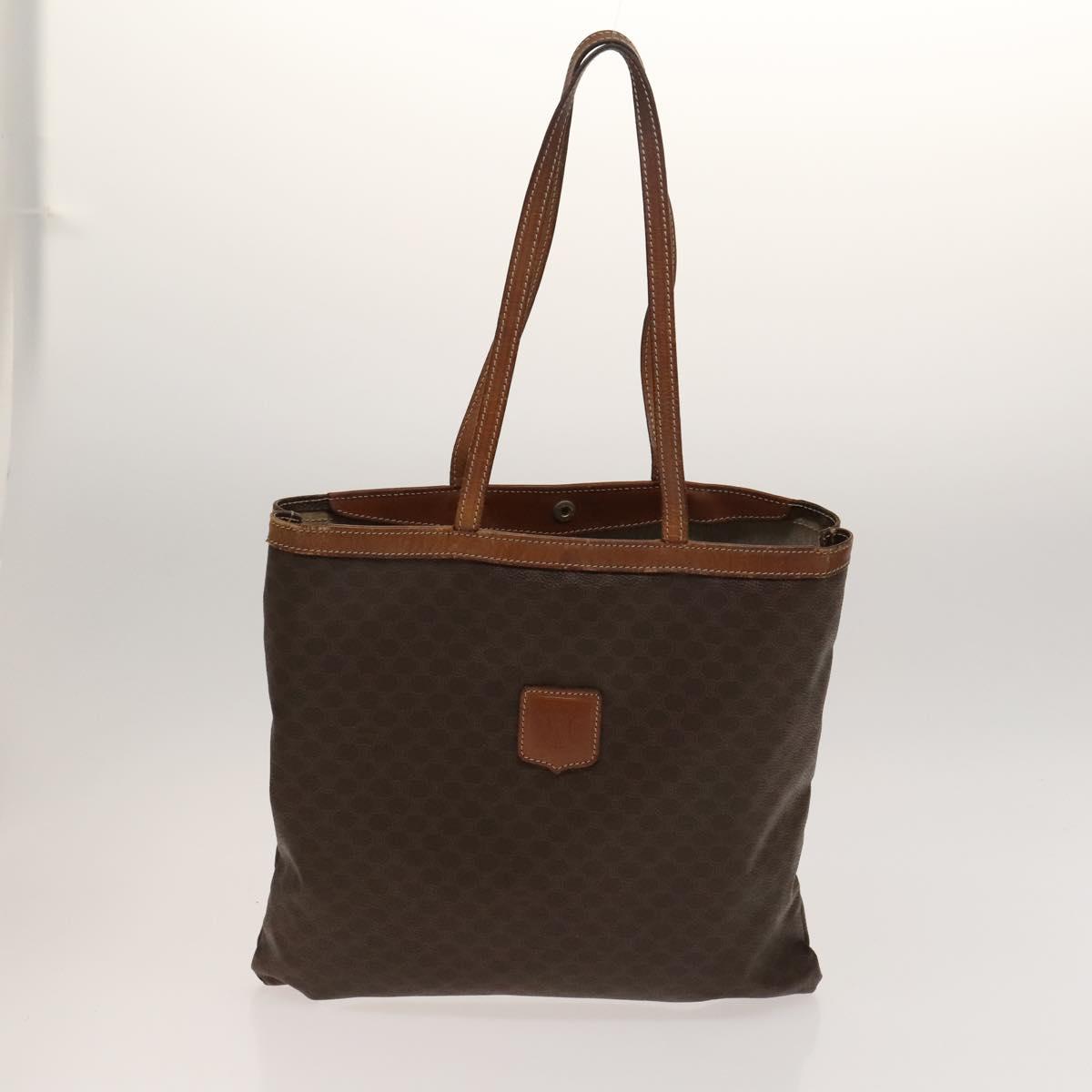 CELINE Macadam Canvas hand Clutch Bag PVC Leather 5Set Brown Beige Auth ki5555