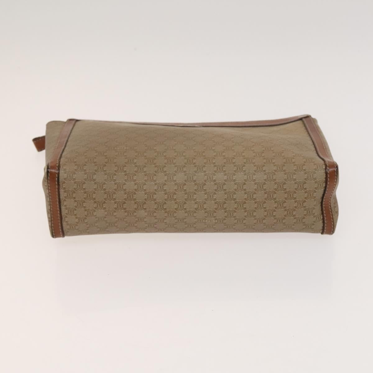 CELINE Macadam Canvas hand Clutch Bag PVC Leather 5Set Brown Beige Auth ki5555