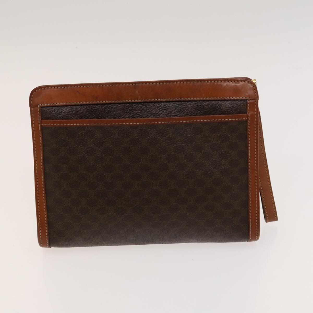 CELINE Macadam Canvas hand Clutch Bag PVC Leather 5Set Brown Beige Auth ki5555