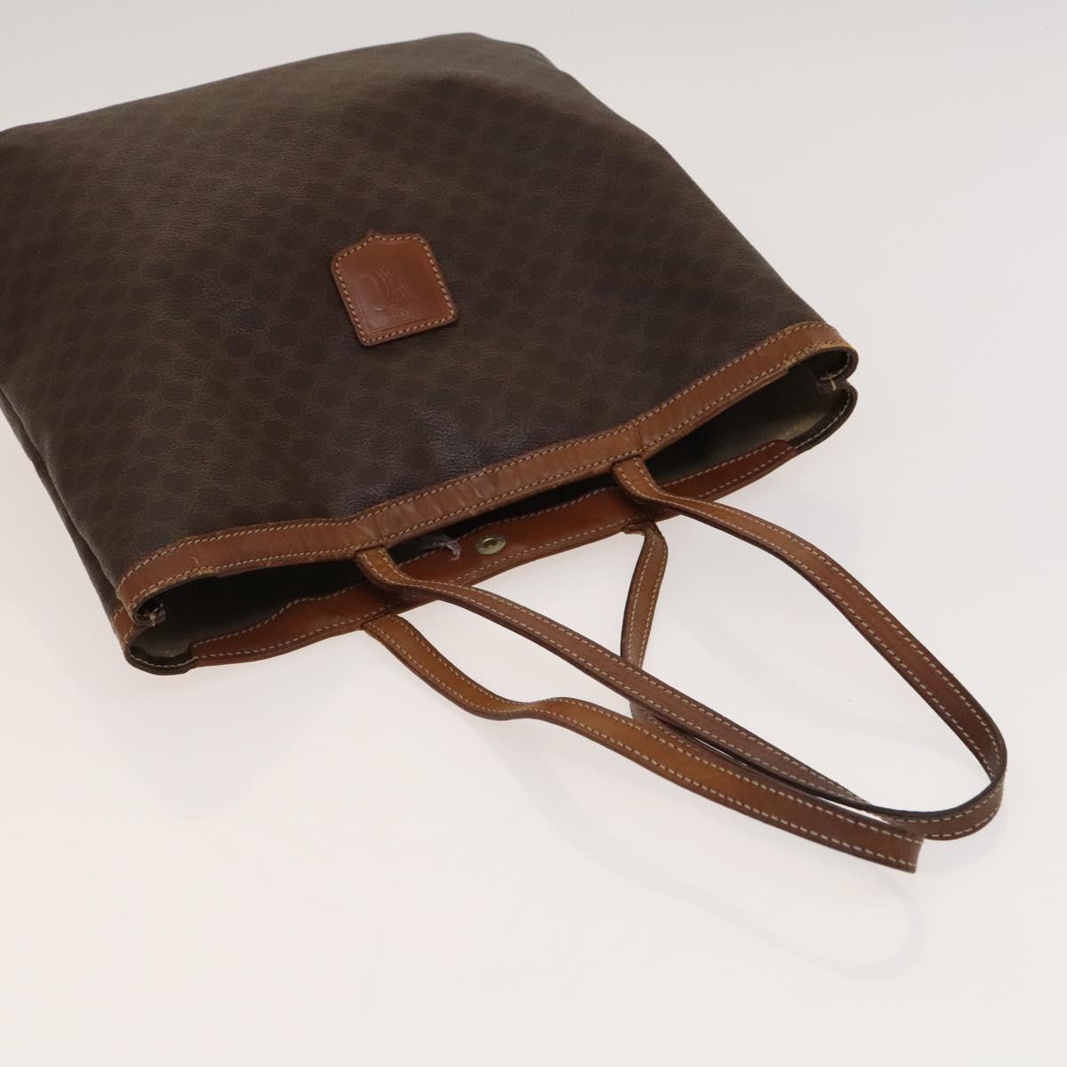 CELINE Macadam Canvas hand Clutch Bag PVC Leather 5Set Brown Beige Auth ki5555