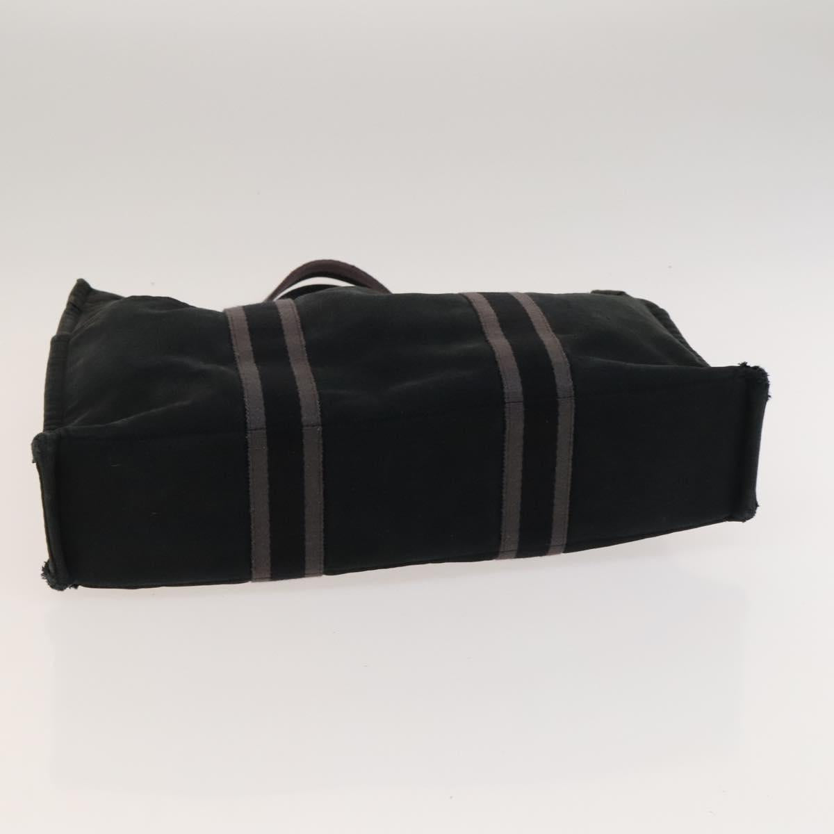 HERMES Fourre Tout Tote Bag Canvas 5Set Black Gray Navy Auth ki5557