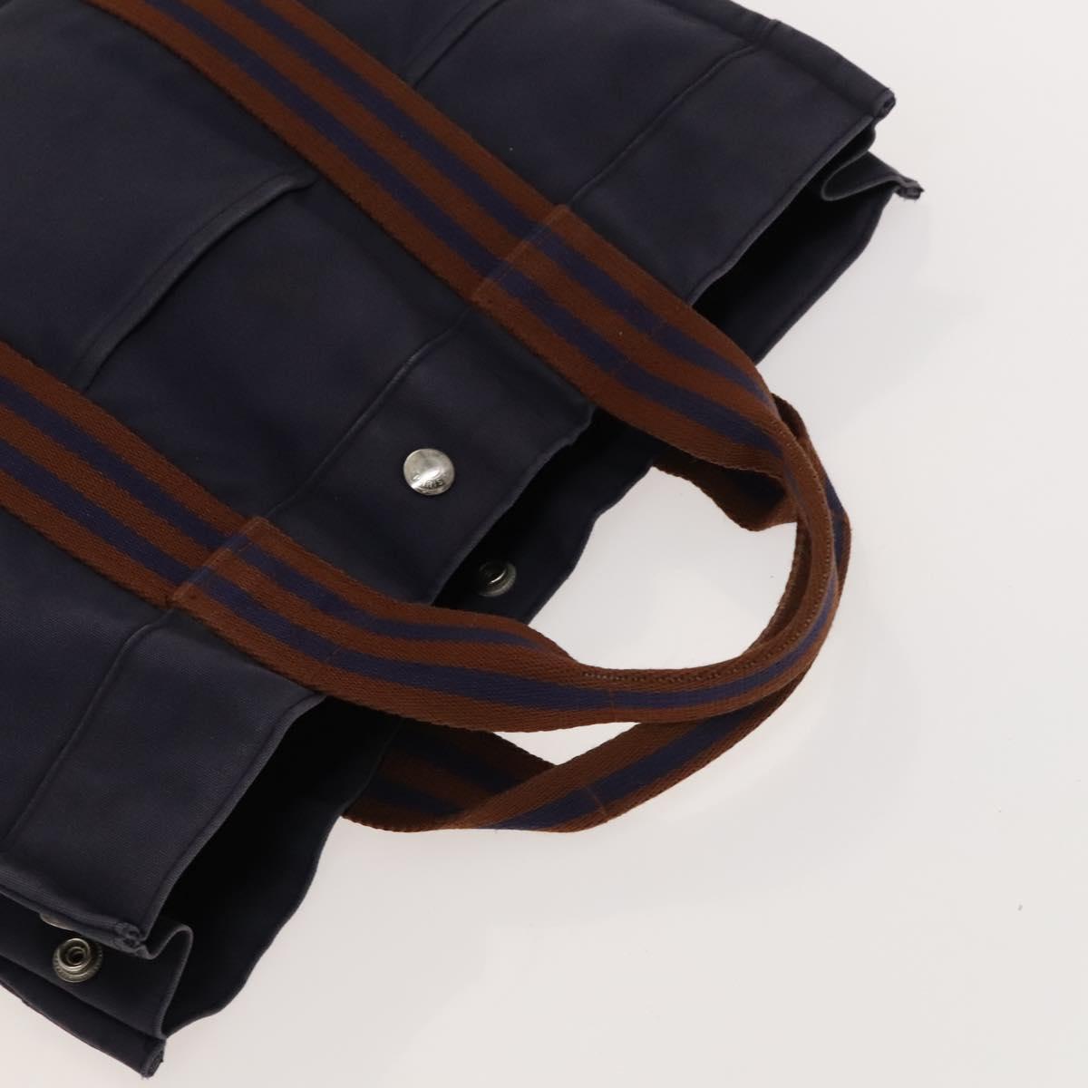 HERMES Fourre Tout Tote Bag Canvas 5Set Black Gray Navy Auth ki5557