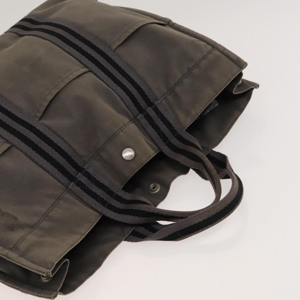 HERMES Fourre Tout Tote Bag Canvas 5Set Black Gray Navy Auth ki5557