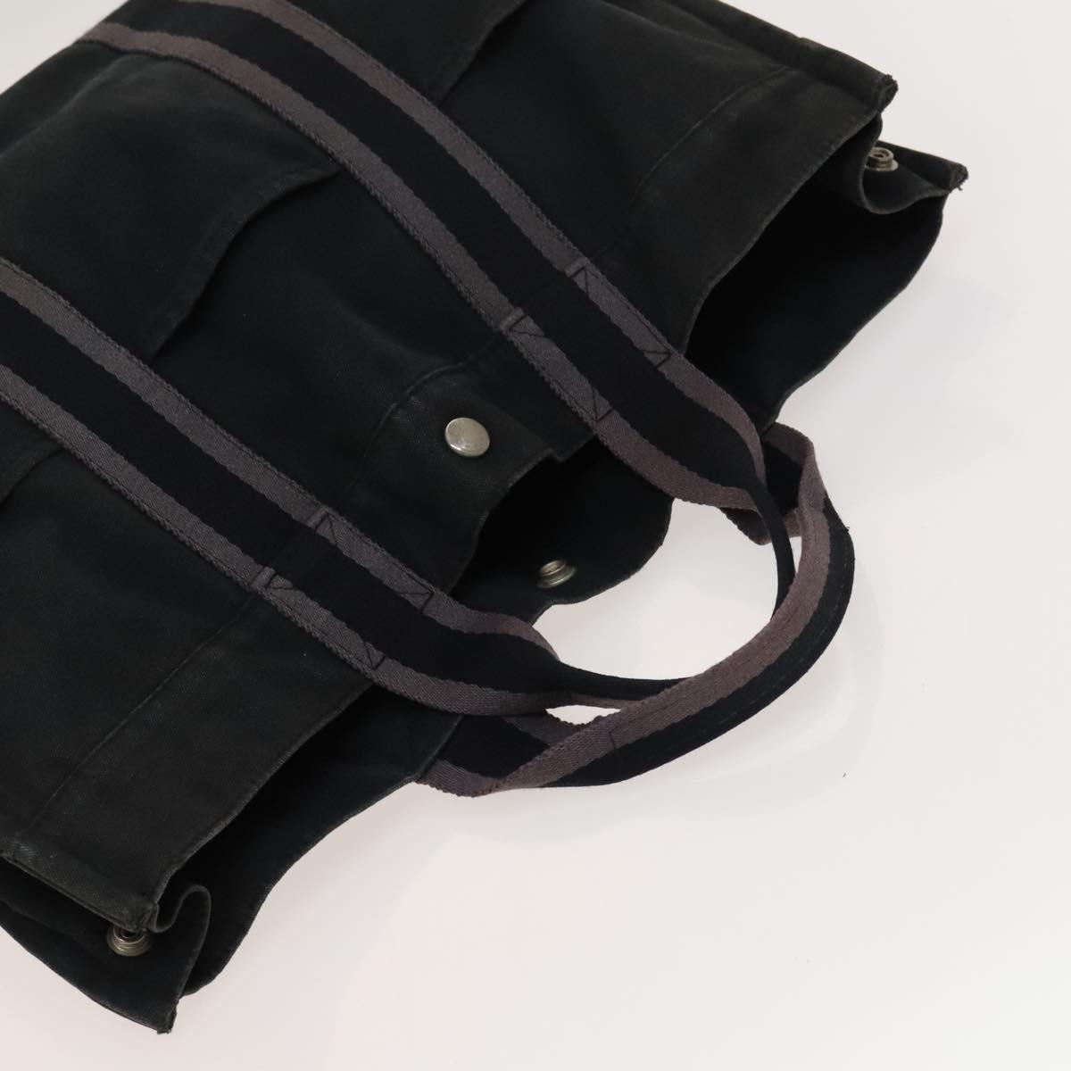 HERMES Fourre Tout Tote Bag Canvas 5Set Black Gray Navy Auth ki5557