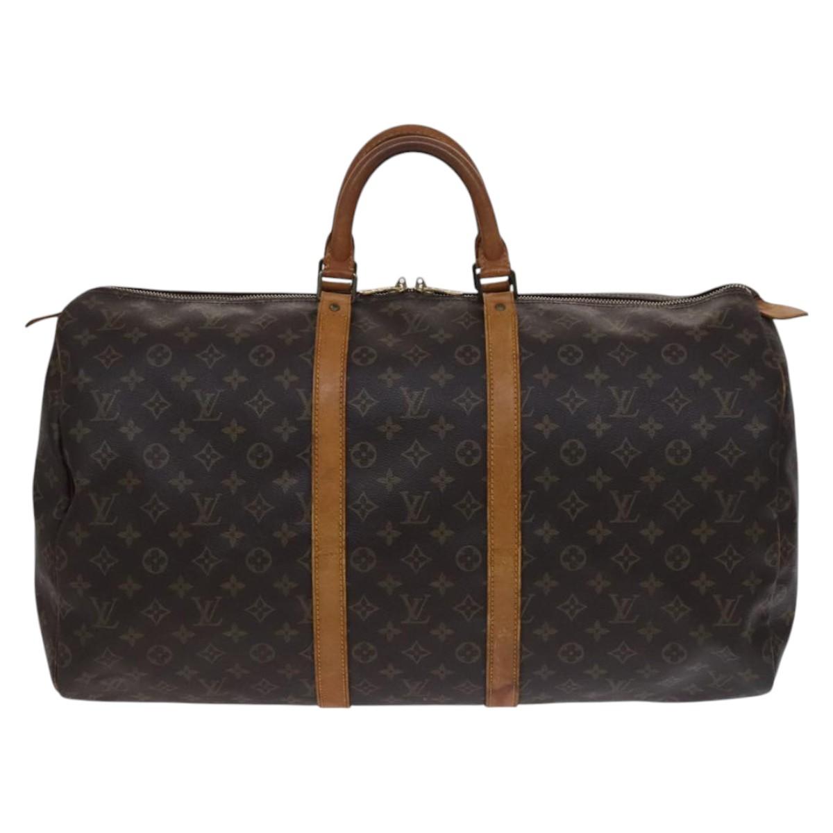 LOUIS VUITTON Monogram Keepall 55 Boston Bag M41424 LV Auth ki5574