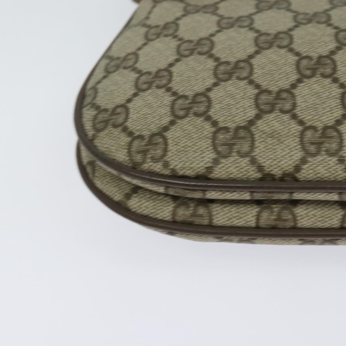 GUCCI GG Supreme Web Sherry Line Bag PVC Beige Gold 10 02 051 Auth ki5609