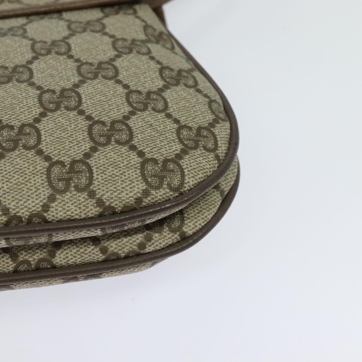 GUCCI GG Supreme Web Sherry Line Bag PVC Beige Gold 10 02 051 Auth ki5609