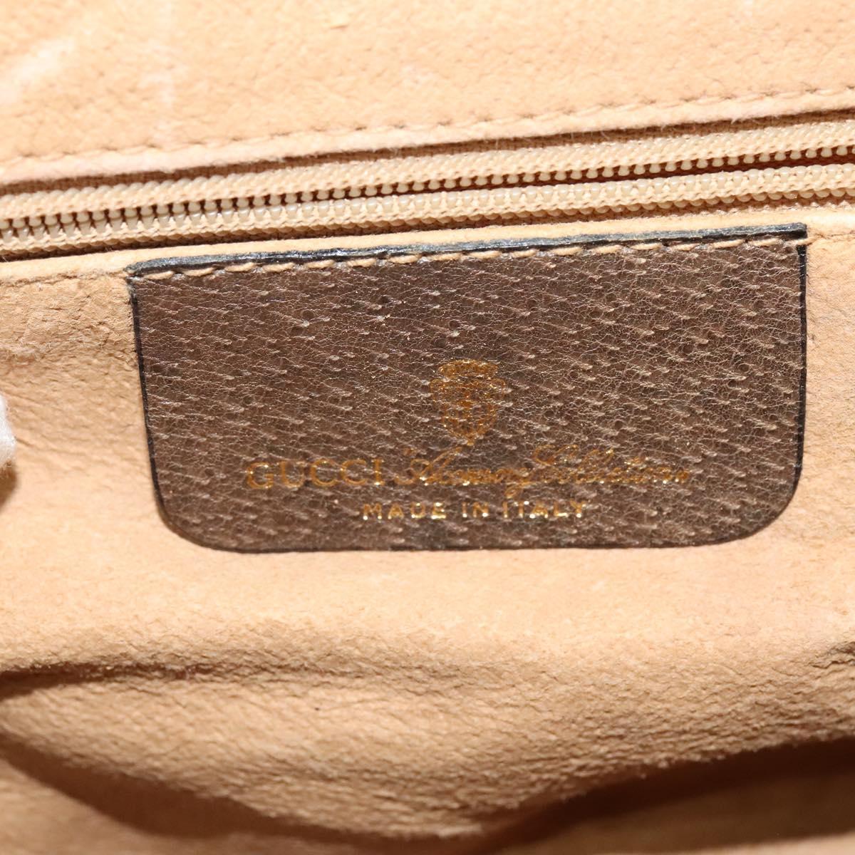 GUCCI GG Supreme Web Sherry Line Bag PVC Beige Gold 10 02 051 Auth ki5609