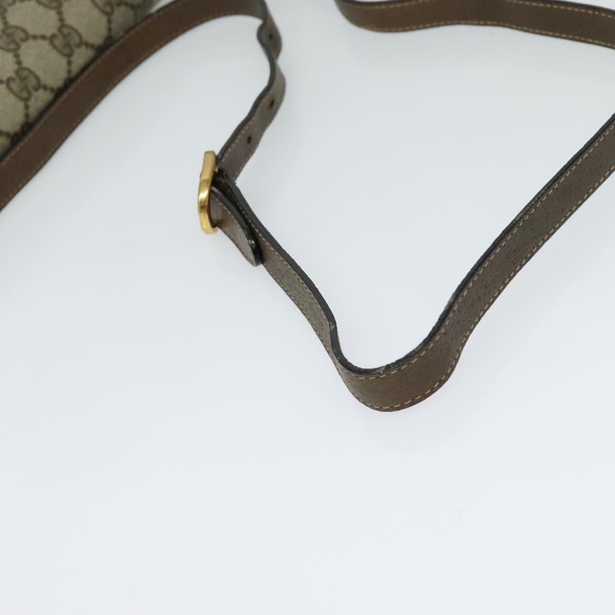 GUCCI GG Supreme Web Sherry Line Bag PVC Beige Gold 10 02 051 Auth ki5609