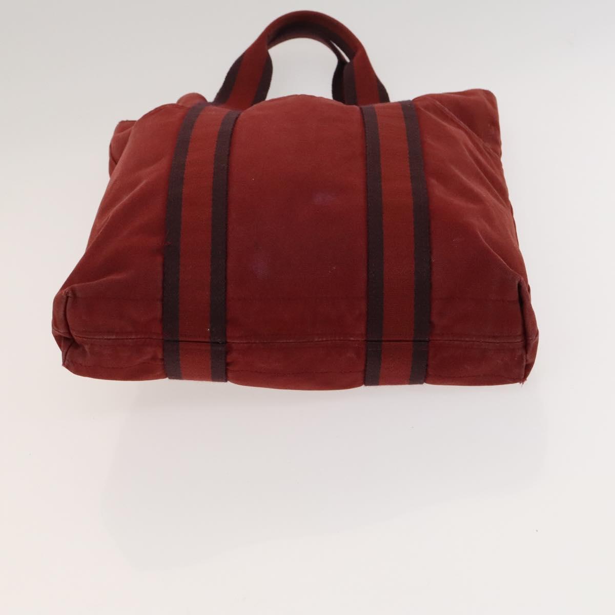 HERMES Fourre Tout Tote Bag Canvas 5Set Brown Gray Red beige Auth ki5617