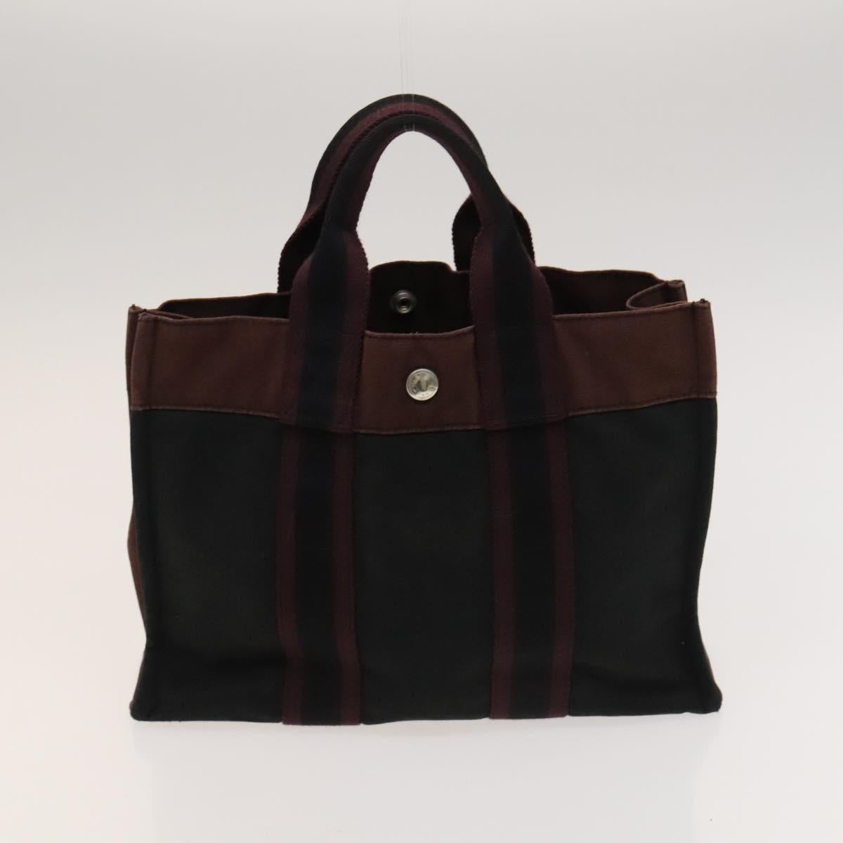 HERMES Fourre Tout Tote Bag Canvas 5Set Brown Gray Red beige Auth ki5617