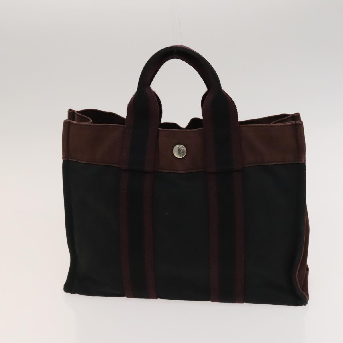 HERMES Fourre Tout Tote Bag Canvas 5Set Brown Gray Red beige Auth ki5617