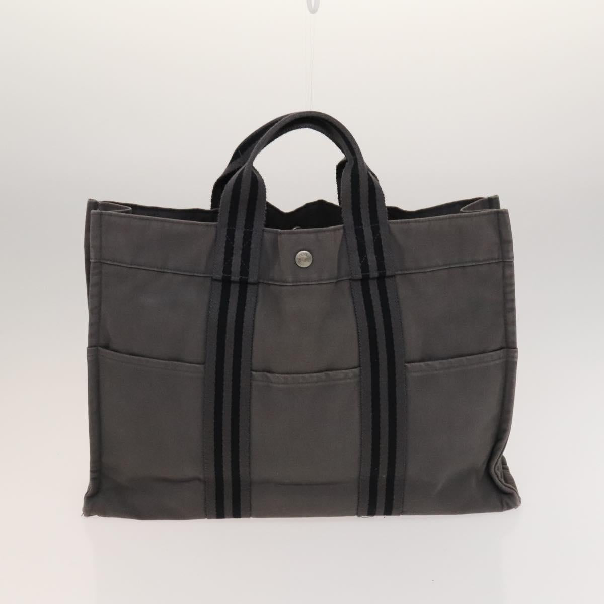 HERMES Fourre Tout Tote Bag Canvas 5Set Brown Gray Red beige Auth ki5617