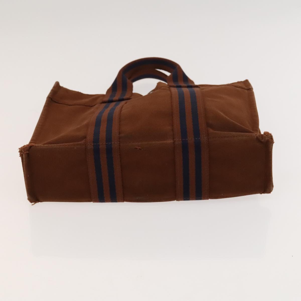 HERMES Fourre Tout Tote Bag Canvas 5Set Brown Gray Red beige Auth ki5617