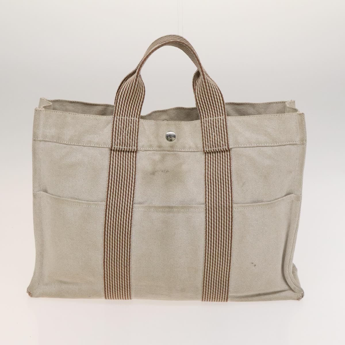HERMES Fourre Tout Tote Bag Canvas 5Set Brown Gray Red beige Auth ki5617