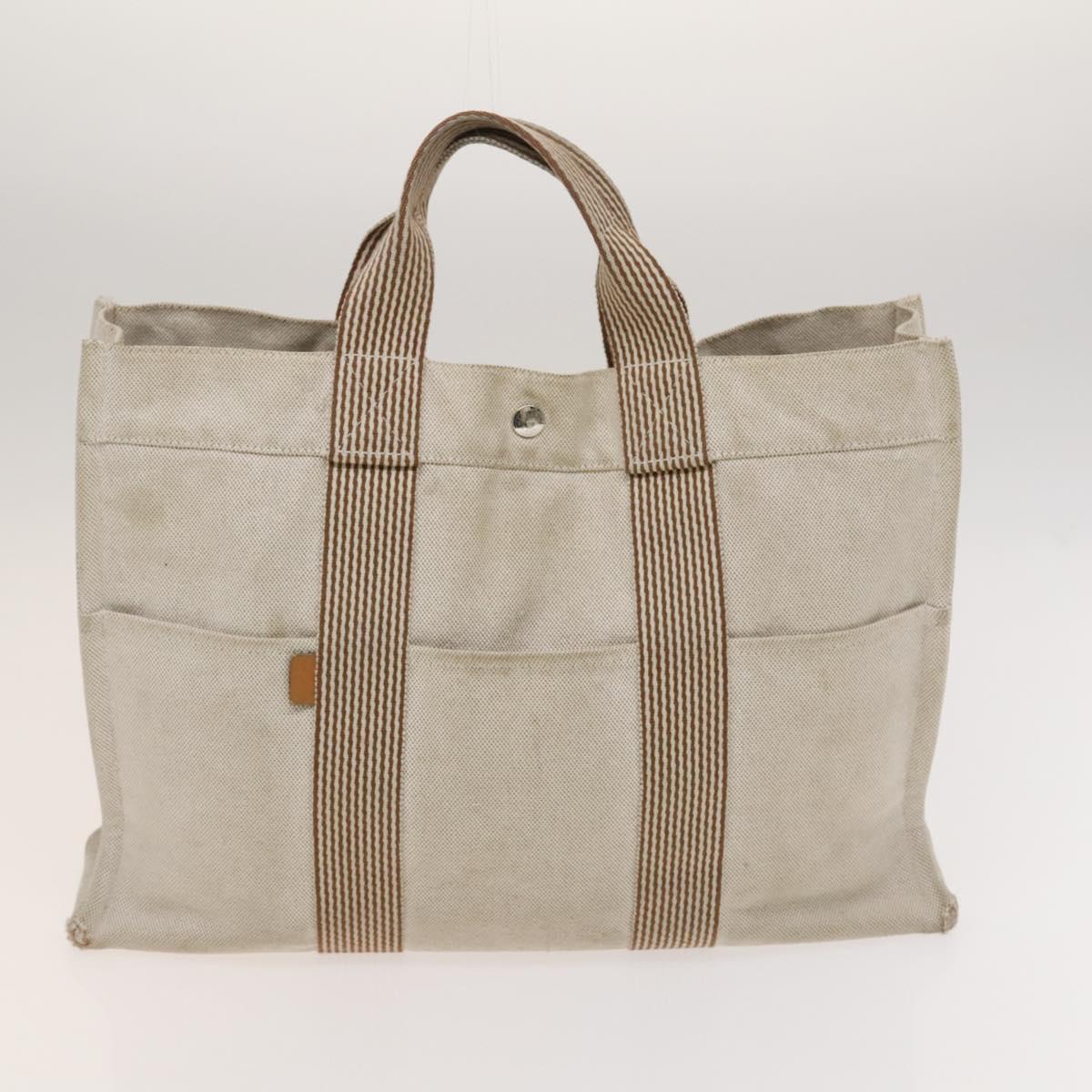 HERMES Fourre Tout Tote Bag Canvas 5Set Brown Gray Red beige Auth ki5617