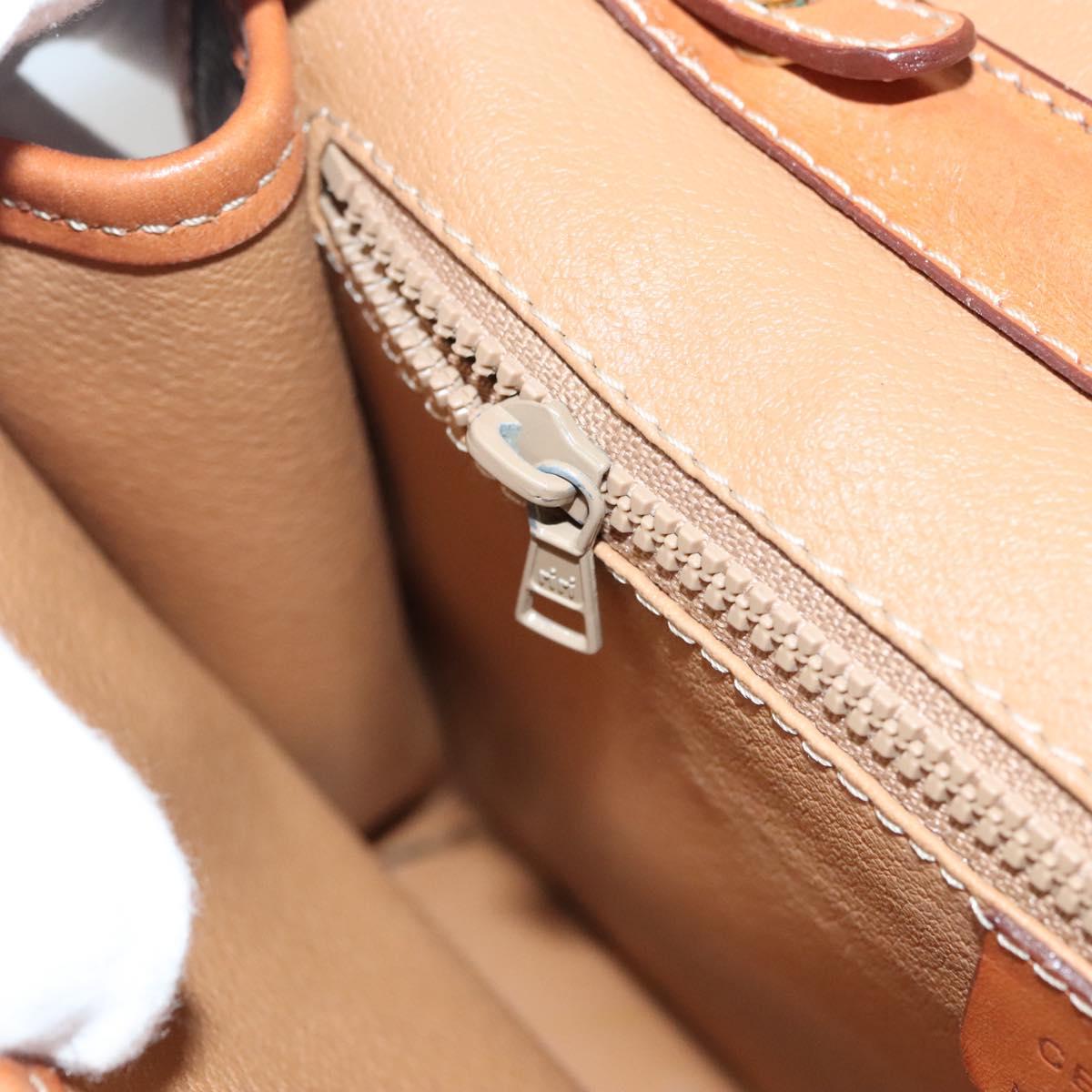 CELINE Macadam Canvas Shoulder Bag PVC Leather Brown Gold Auth ki5627