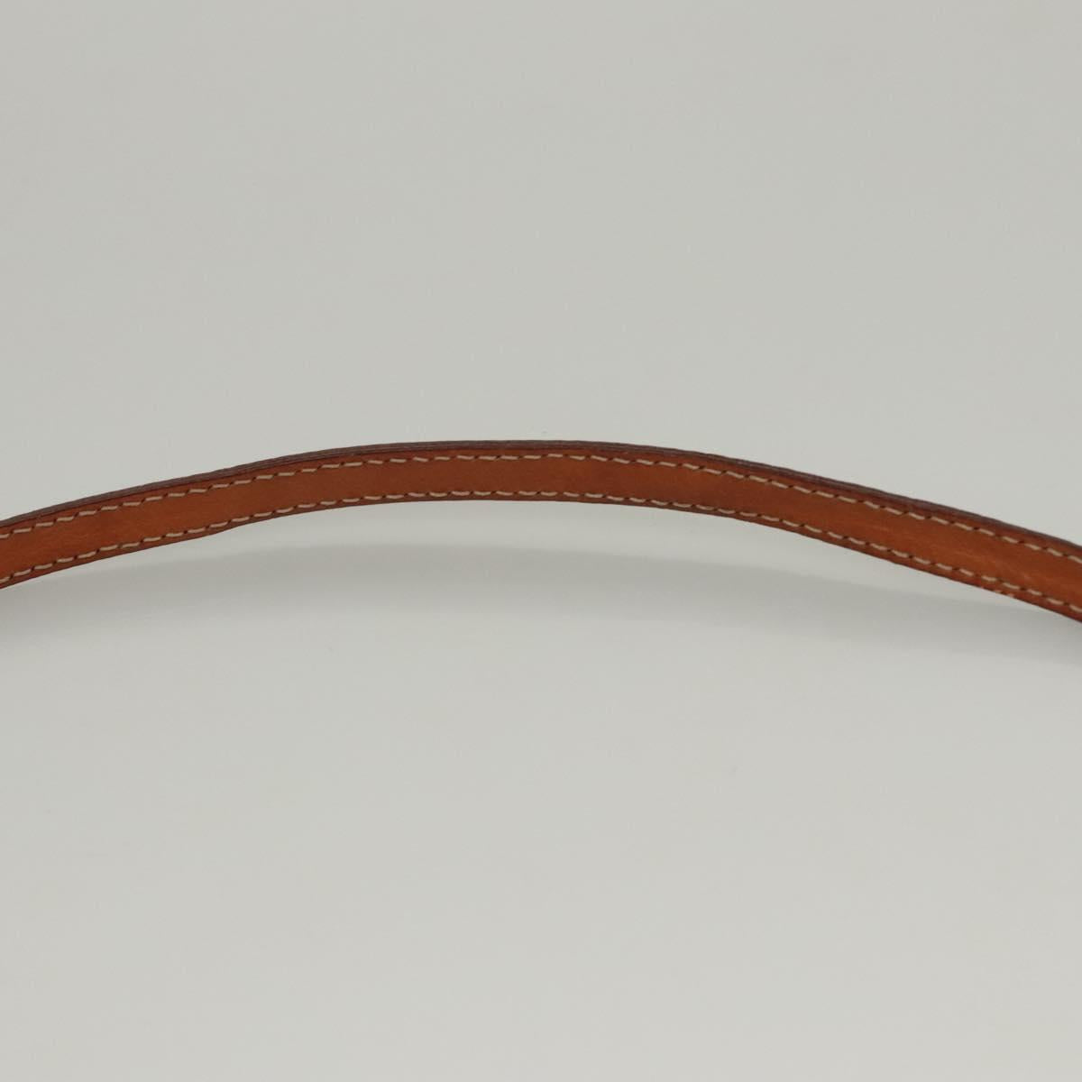 CELINE Macadam Canvas Shoulder Bag PVC Leather Brown Gold Auth ki5627