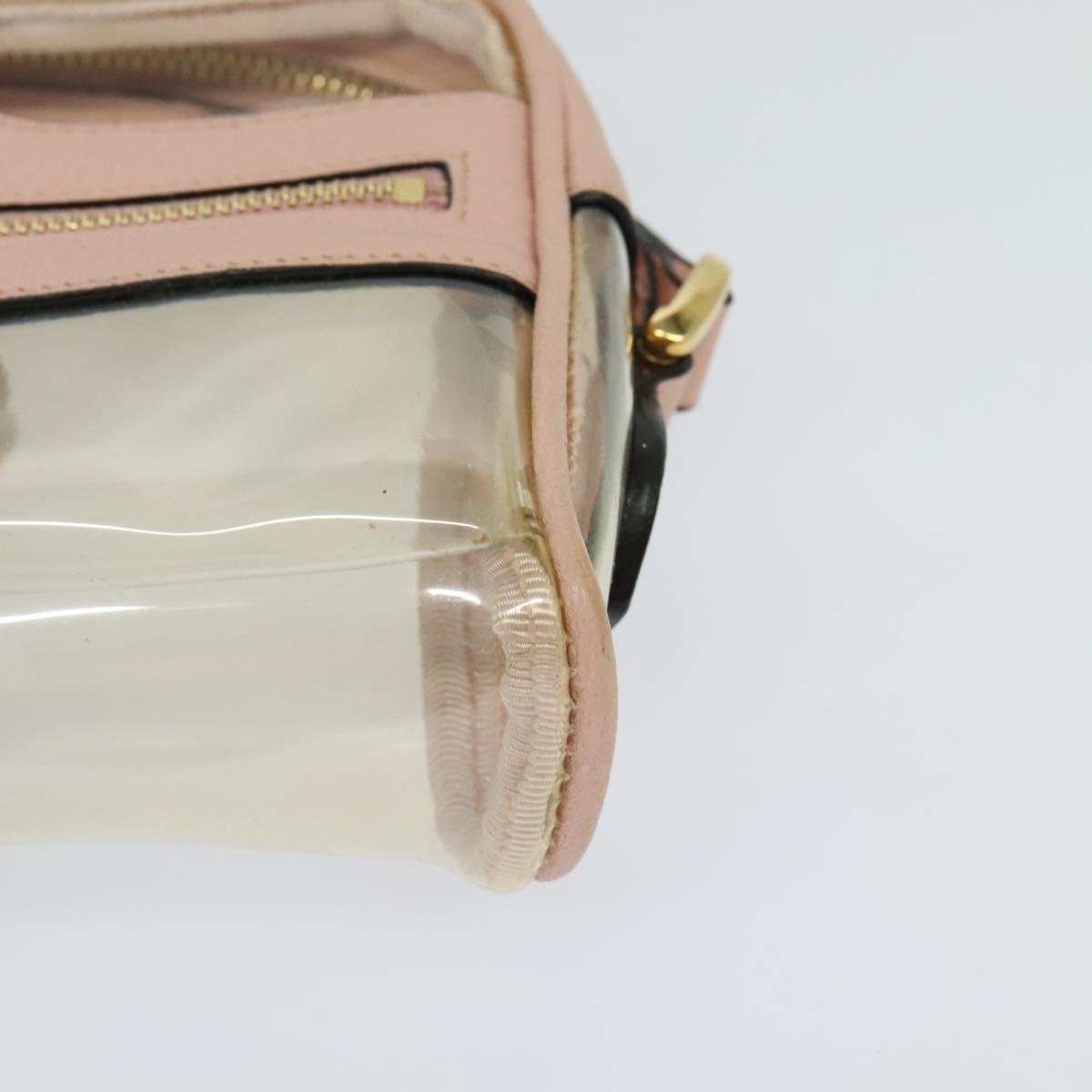 GUCCI Web Sherry Line Shoulder Bag Vinyl Clear Red Green 517350 Auth ki5631AV