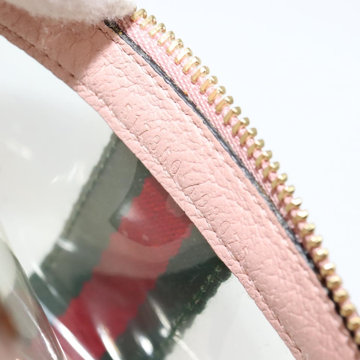 GUCCI Web Sherry Line Shoulder Bag Vinyl Clear Red Green 517350 Auth ki5631AV