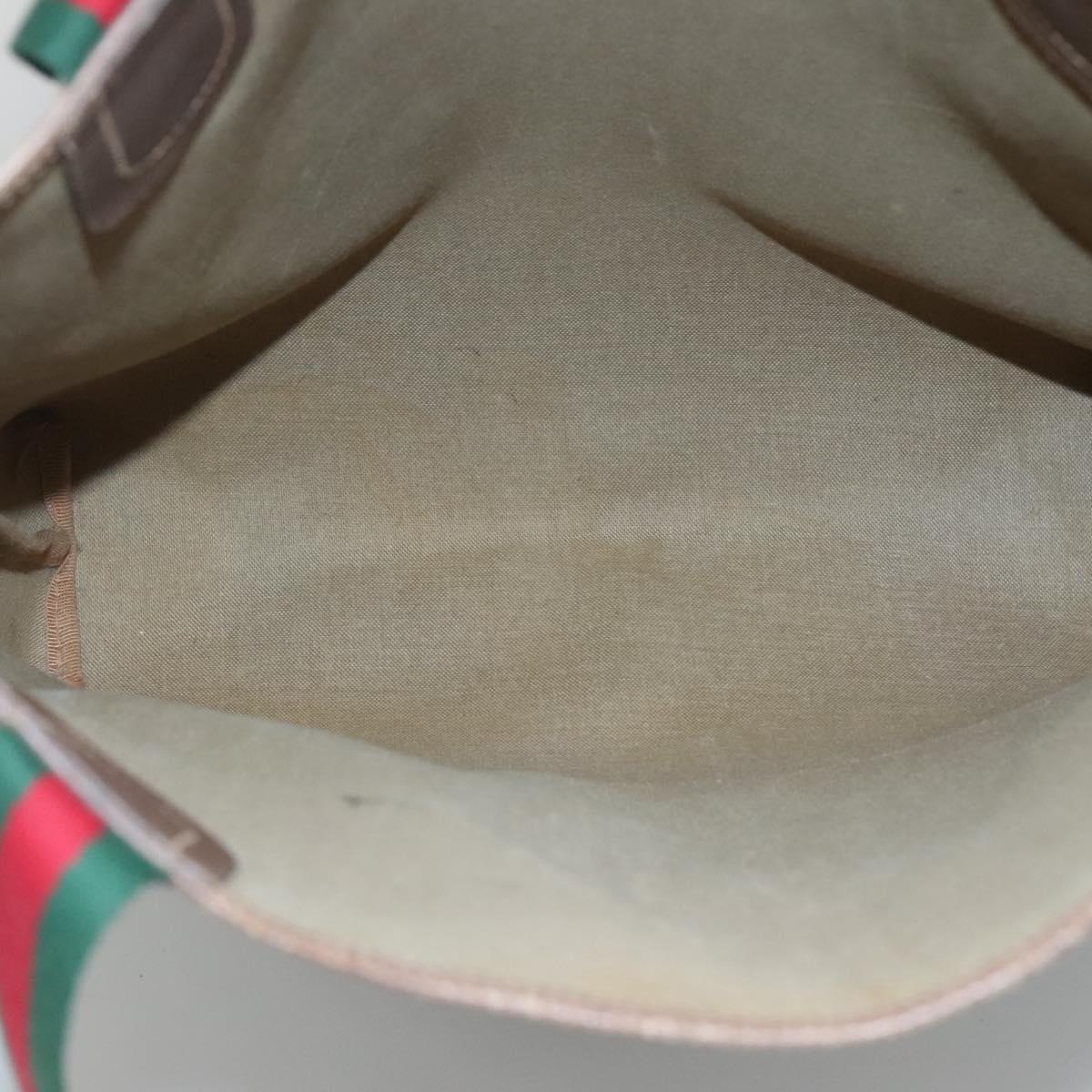 GUCCI GG Supreme Web Sherry Line Bag PVC Beige Green Red 89 02 003 Auth ki5636