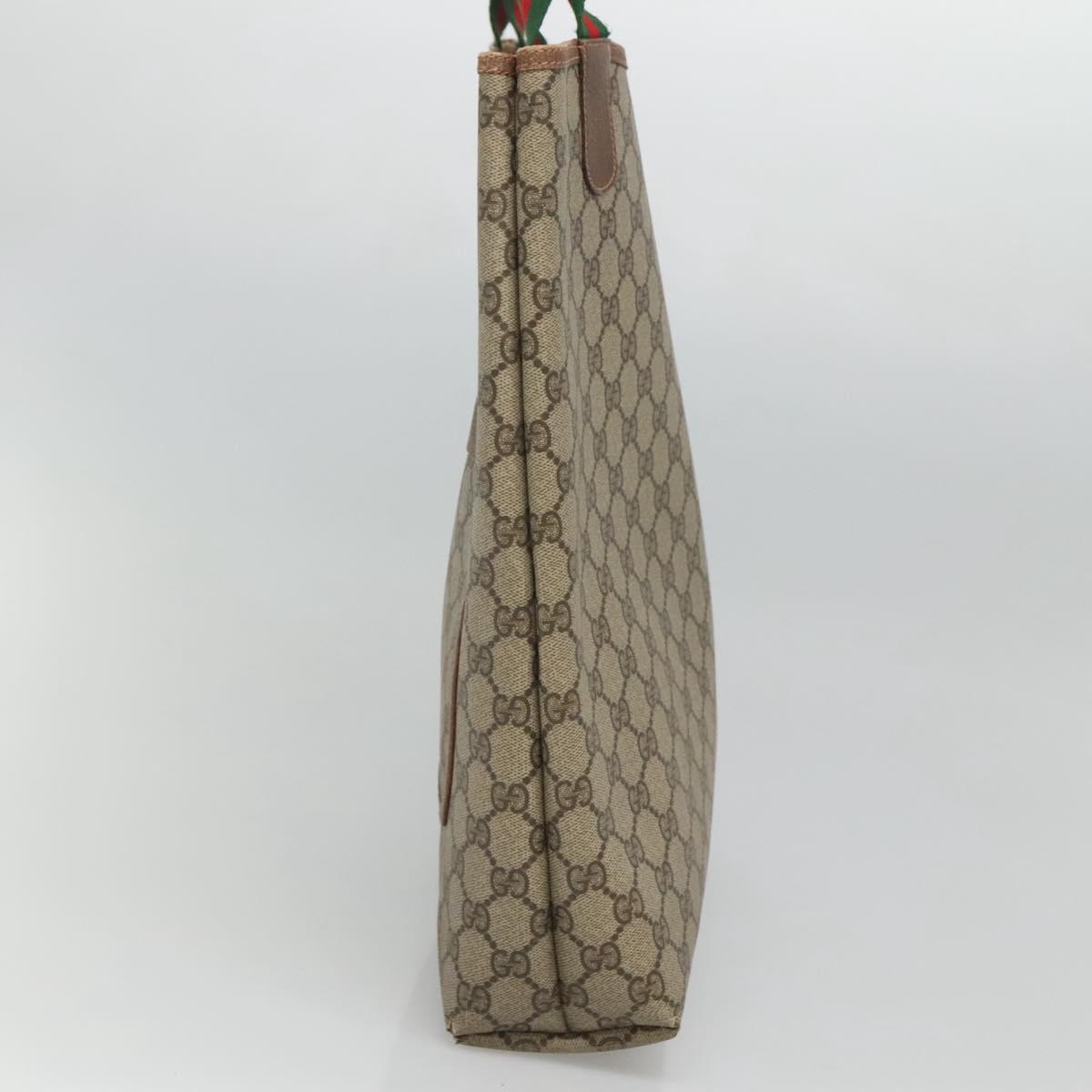 GUCCI GG Supreme Web Sherry Line Bag PVC Beige Green Red 89 02 003 Auth ki5636