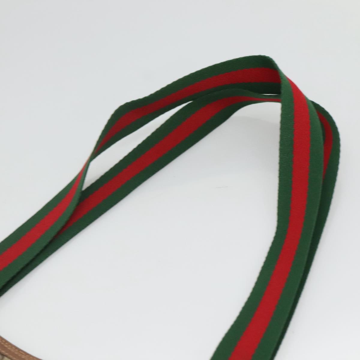 GUCCI GG Supreme Web Sherry Line Bag PVC Beige Green Red 89 02 003 Auth ki5636