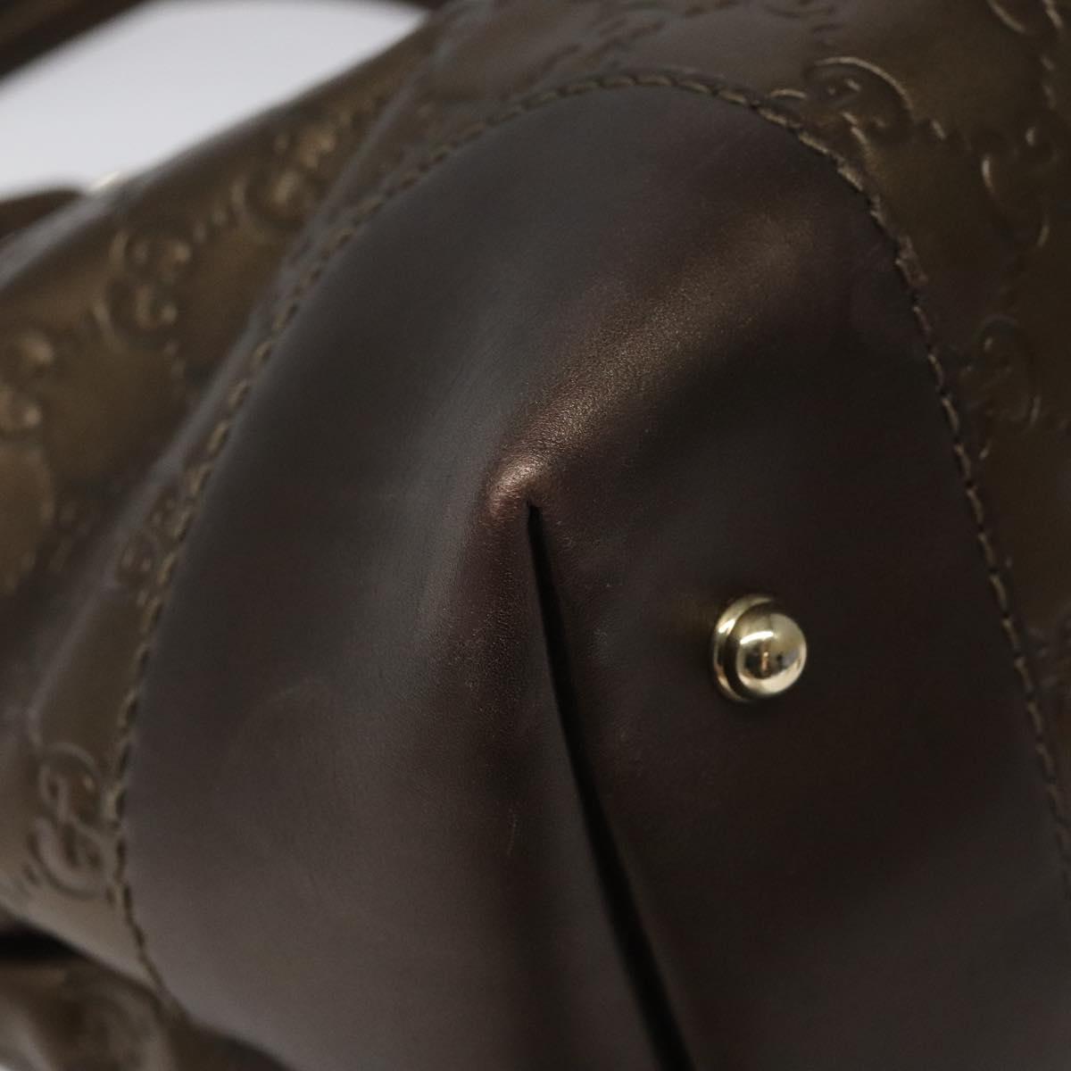 GUCCI GG Canvas Guccissima Heart Bit Tote Bag Leather Brown 269956 Auth ki5647A